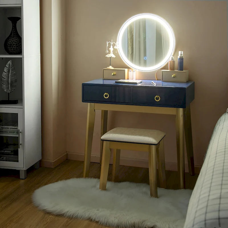 Table de maquillage coiffeuse écran tactile 3 modes d'éclairage - Voir Détails