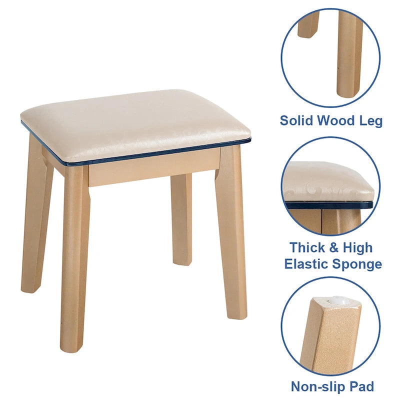 Table de maquillage coiffeuse écran tactile 3 modes d'éclairage - Voir Détails