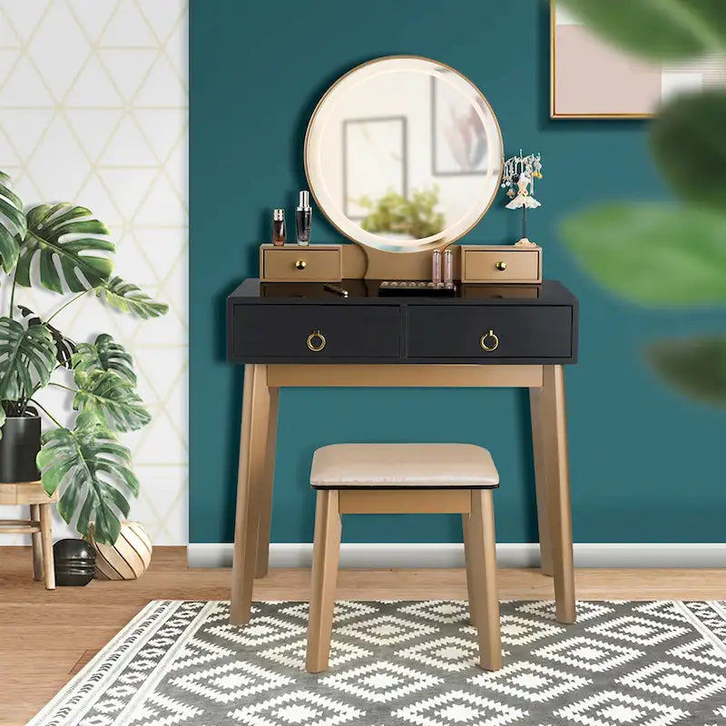 Table de maquillage coiffeuse écran tactile 3 modes d'éclairage - Voir Détails