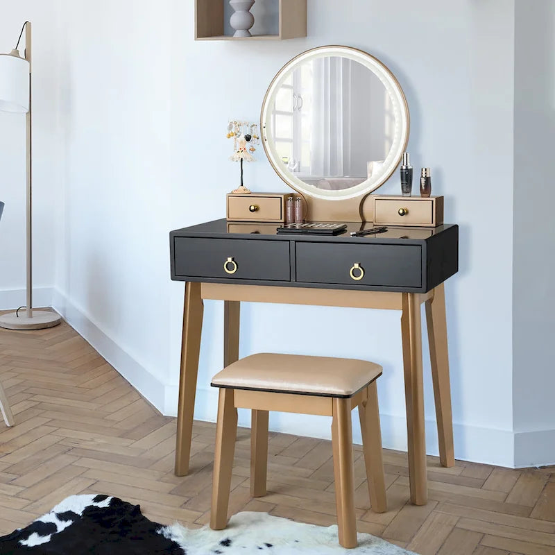 Table de maquillage coiffeuse écran tactile 3 modes d'éclairage - Voir Détails