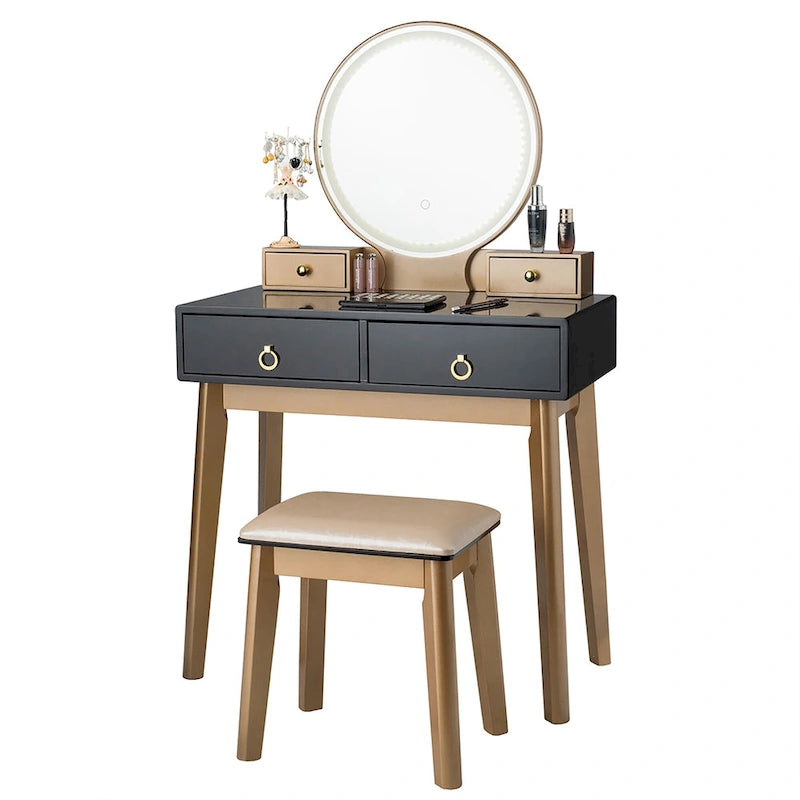 Table de maquillage coiffeuse écran tactile 3 modes d'éclairage - Voir Détails