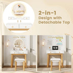 Table de maquillage coiffeuse écran tactile 3 modes d'éclairage - Voir Détails