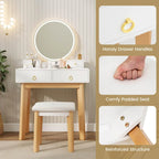 Table de maquillage coiffeuse écran tactile 3 modes d'éclairage - Voir Détails