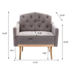 Fauteuil d'appoint capitonné en tissu Teddy avec pieds or rose