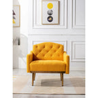 Fauteuil d'appoint capitonné en tissu Teddy avec pieds or rose