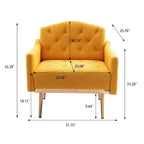 Fauteuil d'appoint capitonné en tissu Teddy avec pieds or rose