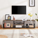   TV Stand Industrial Enter nment Center Media Console Table with Storage and Mesh Shelf for Living Room/Bedroom, Brown