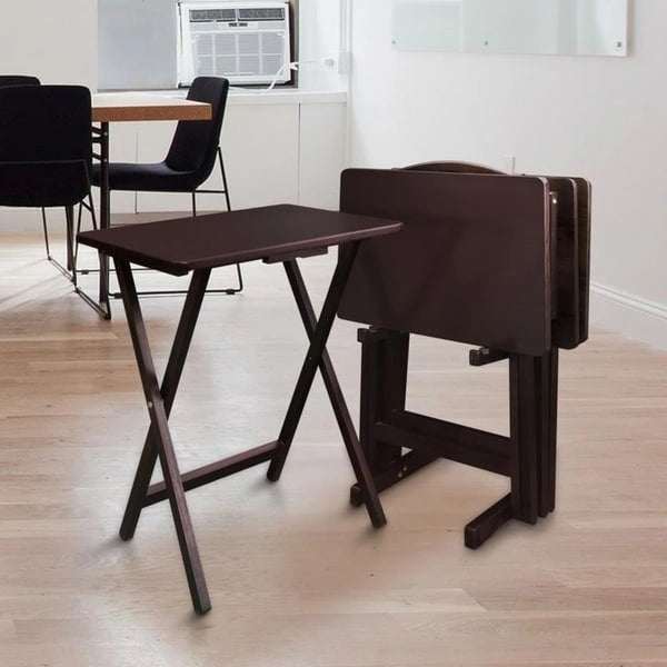 Ensemble de 5 tables de service traditionnelles en bois massif Laflin