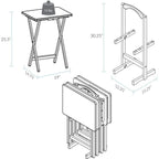 Ensemble de 5 tables de service traditionnelles en bois massif Laflin