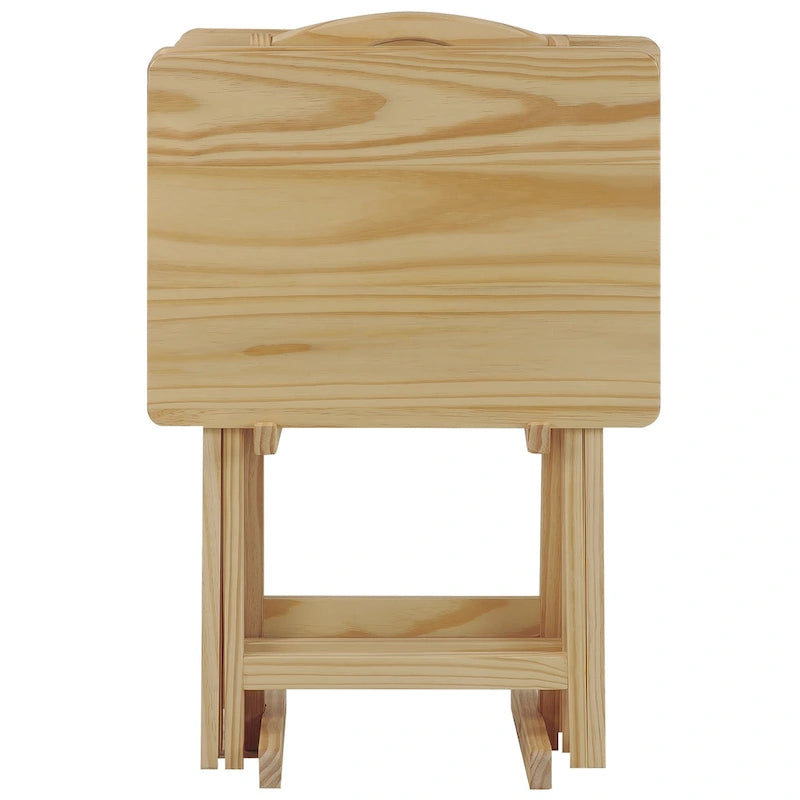 Ensemble de 5 tables de service traditionnelles en bois massif Laflin