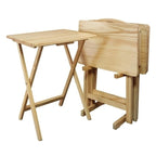 Ensemble de 5 tables de service traditionnelles en bois massif Laflin