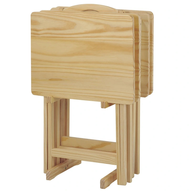 Ensemble de 5 tables de service traditionnelles en bois massif Laflin