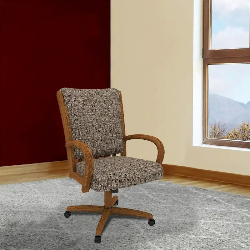 Chaise de salle à manger Darell Caster au fini châtaigne