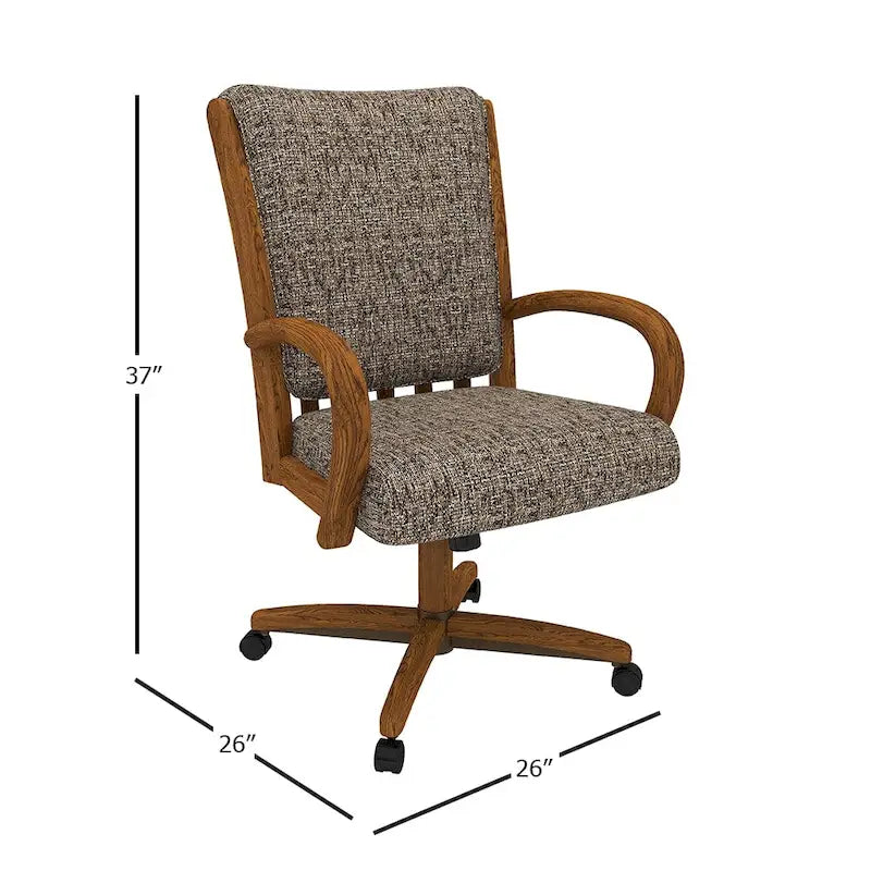 Chaise de salle à manger Darell Caster au fini châtaigne