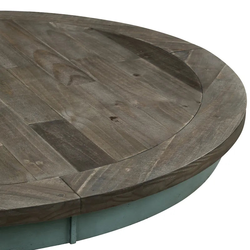 Table à manger Prato bicolore en bois bleu et marron