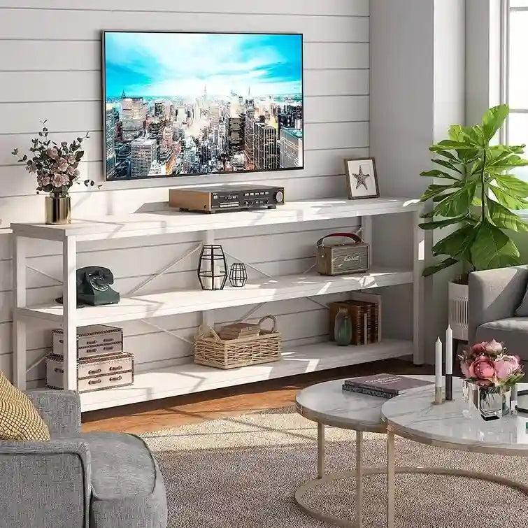 Console étroite de 180 cm avec 3 étagères