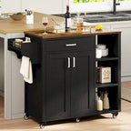   Rolling Kitchen Island Cart Storage Cabinet on Wheels