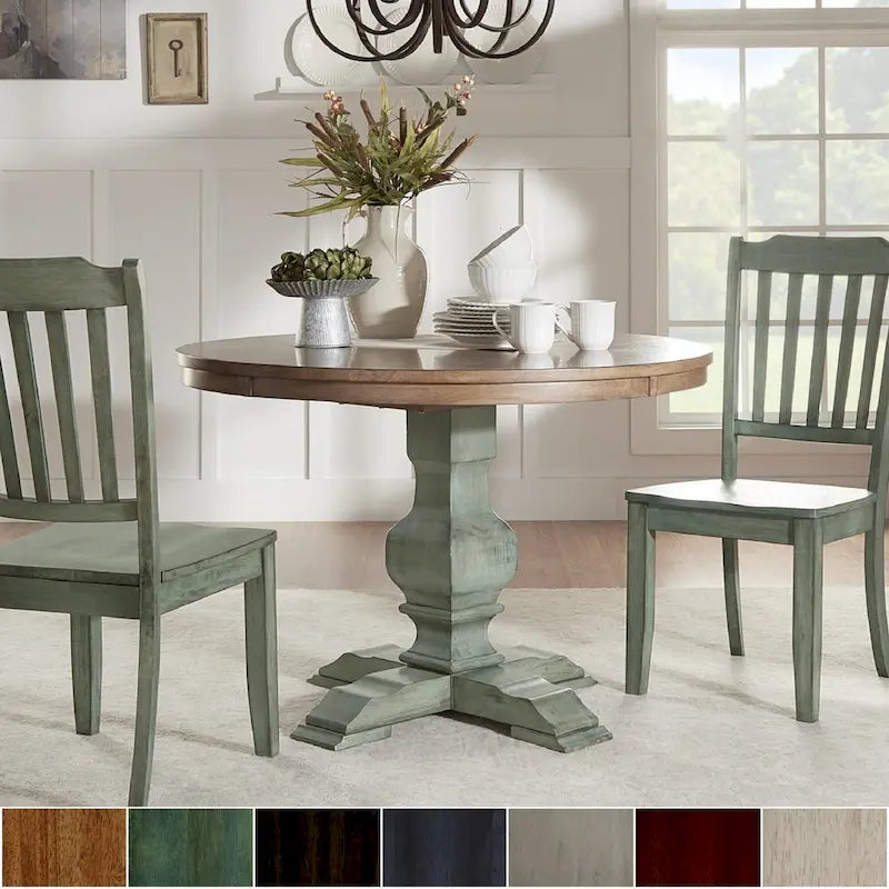 Eleanor Two-tone Round Top Dining Table by    
