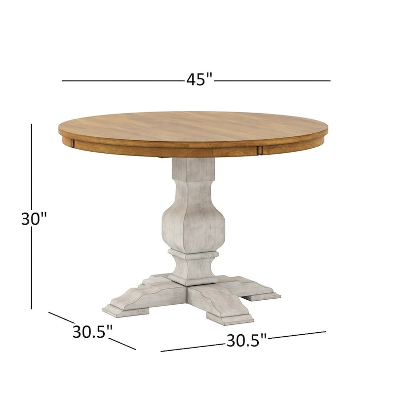 Table de salle à manger ronde Eleanor bicolore par