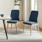 Lot de 2 chaises de salle à manger Emilia en tissu, de style moderne du milieu du siècle, par