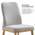 Lot de 2 chaises de salle à manger Emilia en tissu, de style moderne du milieu du siècle, par