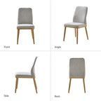 Lot de 2 chaises de salle à manger Emilia en tissu, de style moderne du milieu du siècle, par