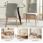 Lot de 2 chaises de salle à manger Emilia en tissu, de style moderne du milieu du siècle, par