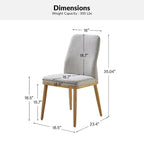 Lot de 2 chaises de salle à manger Emilia en tissu, de style moderne du milieu du siècle, par
