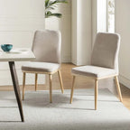 Lot de 2 chaises de salle à manger Emilia en tissu, de style moderne du milieu du siècle, par