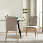 Lot de 2 chaises de salle à manger Emilia en tissu, de style moderne du milieu du siècle, par