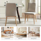 Lot de 2 chaises de salle à manger Emilia en tissu, de style moderne du milieu du siècle, par