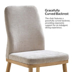 Lot de 2 chaises de salle à manger Emilia en tissu, de style moderne du milieu du siècle, par