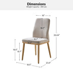 Lot de 2 chaises de salle à manger Emilia en tissu, de style moderne du milieu du siècle, par