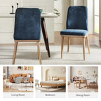 Lot de 2 chaises de salle à manger Emilia en tissu, de style moderne du milieu du siècle, par