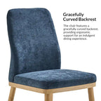 Lot de 2 chaises de salle à manger Emilia en tissu, de style moderne du milieu du siècle, par