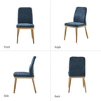 Lot de 2 chaises de salle à manger Emilia en tissu, de style moderne du milieu du siècle, par