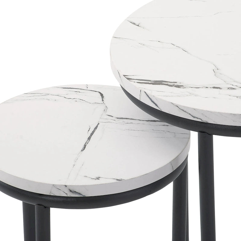 Tables gigognes rondes Fort Worth (lot de 2)