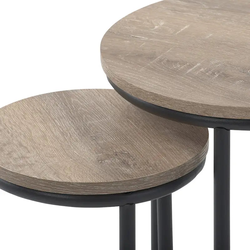 Tables gigognes rondes Fort Worth (lot de 2)