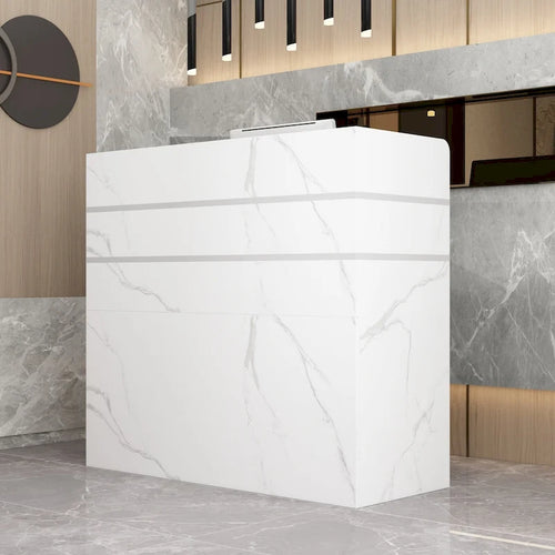   47.2L Reception Counter Desk with Lockable Drawers Table