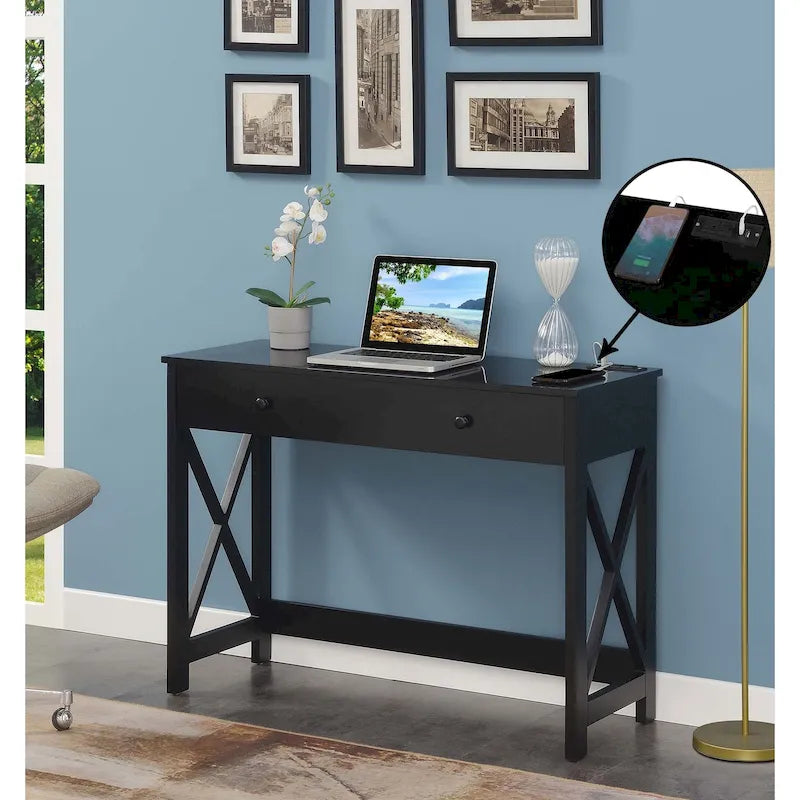 Bureau Oxford 42 avec 1 tiroir et station de charge