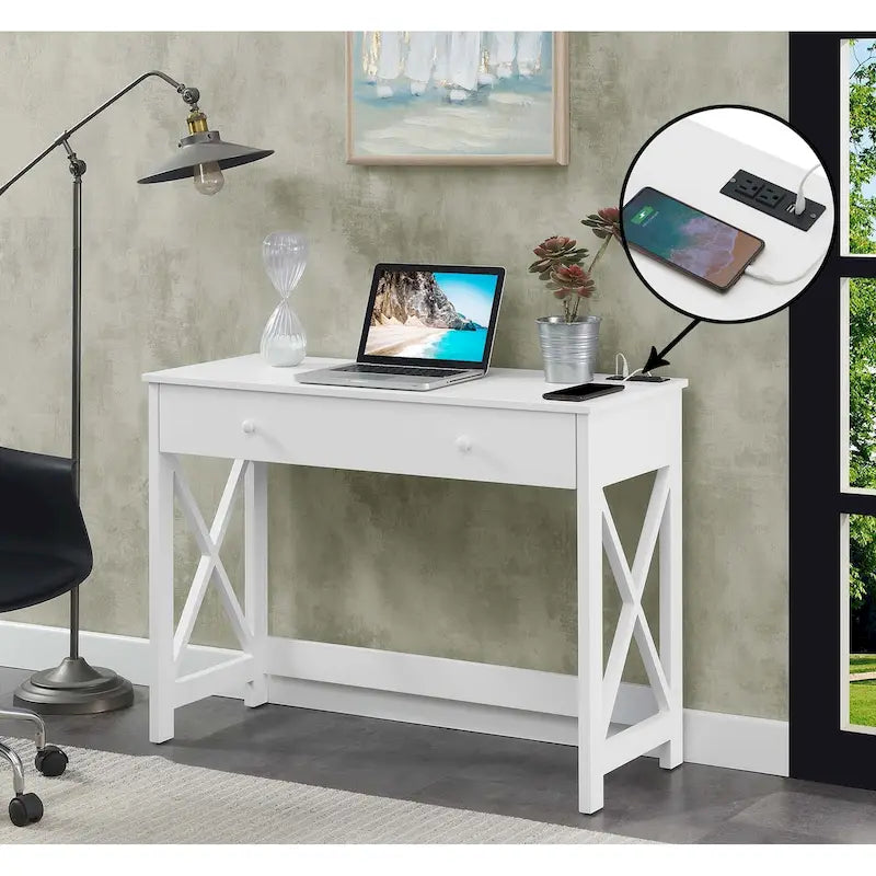 Bureau Oxford 42 avec 1 tiroir et station de charge