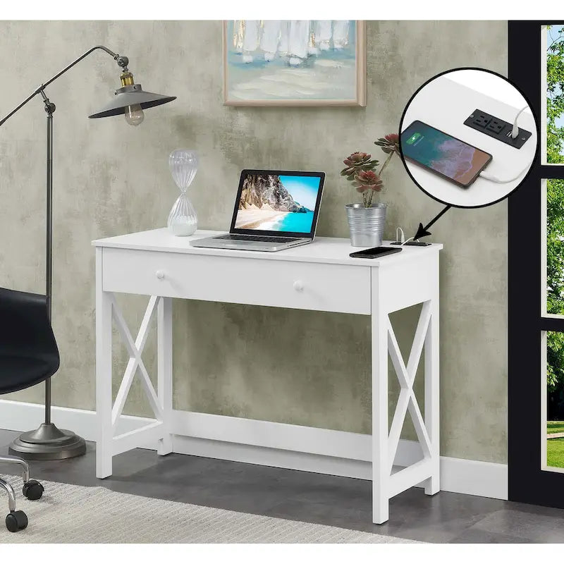 Bureau Oxford 42 avec 1 tiroir et station de charge