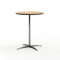Table basse ronde en bois de 24 po avec colonnes de 30 et 42 po