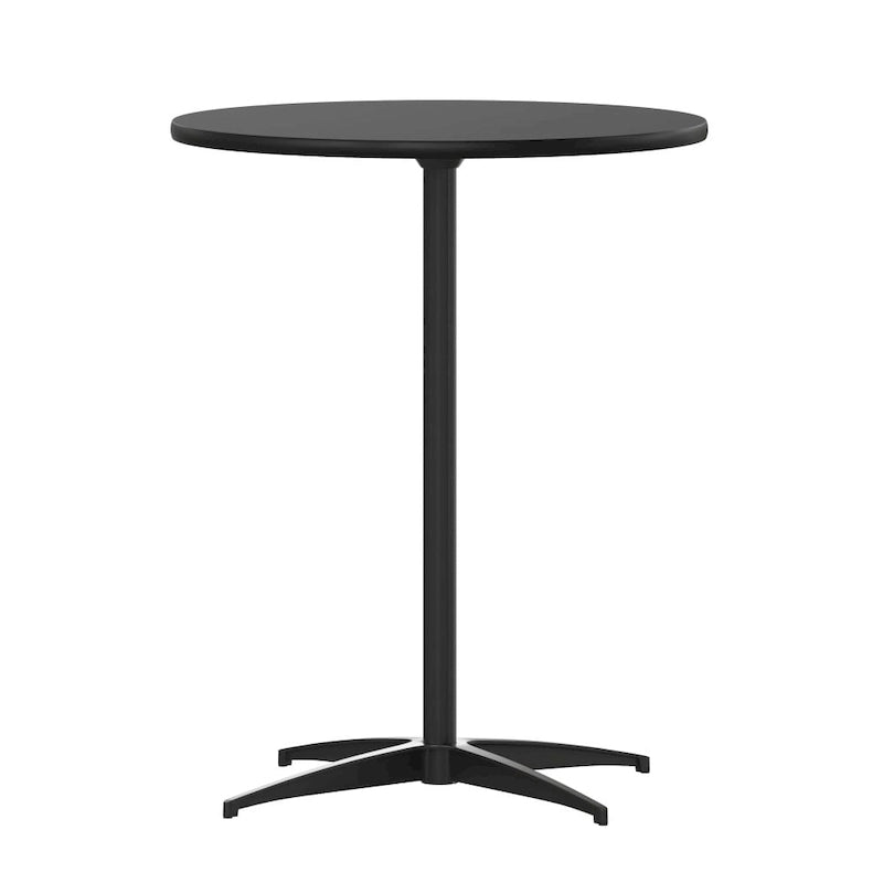 Table basse ronde en bois de 24 po avec colonnes de 30 et 42 po