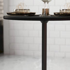 Table basse ronde en bois de 24 po avec colonnes de 30 et 42 po