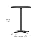 Table basse ronde en bois de 24 po avec colonnes de 30 et 42 po