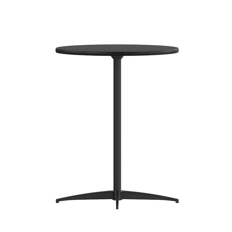 Table basse ronde en bois de 24 po avec colonnes de 30 et 42 po