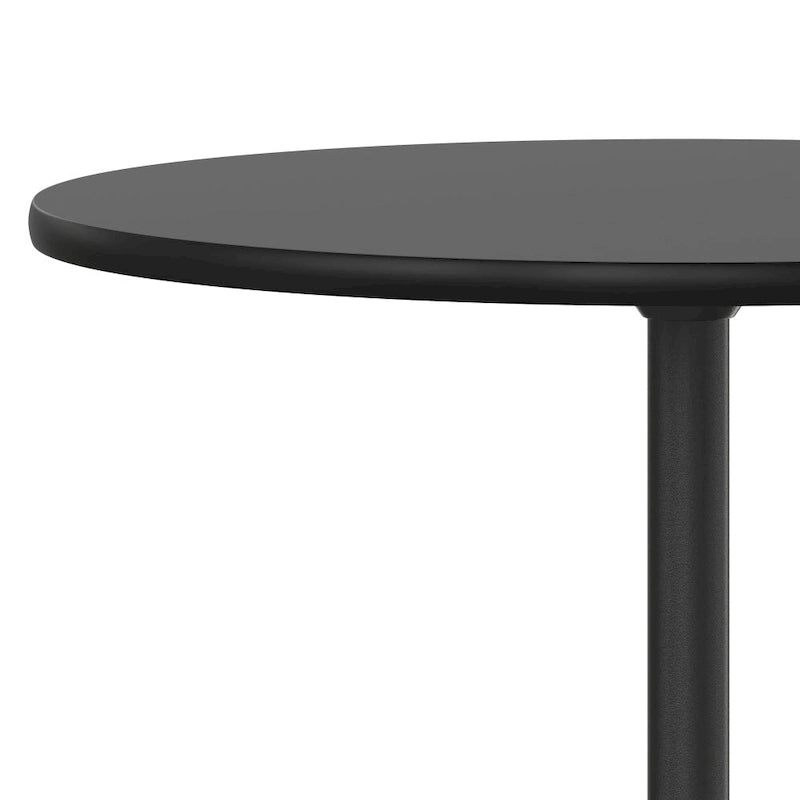 Table basse ronde en bois de 24 po avec colonnes de 30 et 42 po