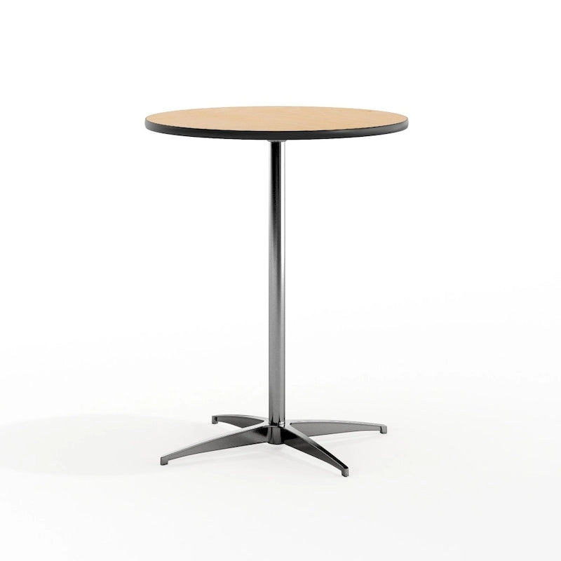 Table basse ronde en bois de 24 po avec colonnes de 30 et 42 po