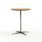 Table basse ronde en bois de 24 po avec colonnes de 30 et 42 po